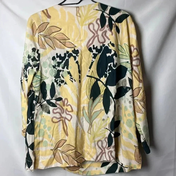 NWT SOFT SURROUNDINGS WO SIZ XL PETITE TUNIC TOP YELLOW BLACK SAGE FLORAL DESIGN - Picture 13 of 15